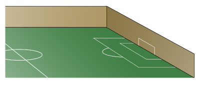 Background model. Three specific planes are considered for background synthesis: the groundfield, the goal and the stands.