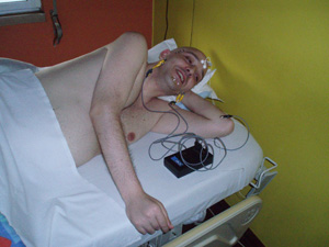 Tetraplegic user during the evaluation