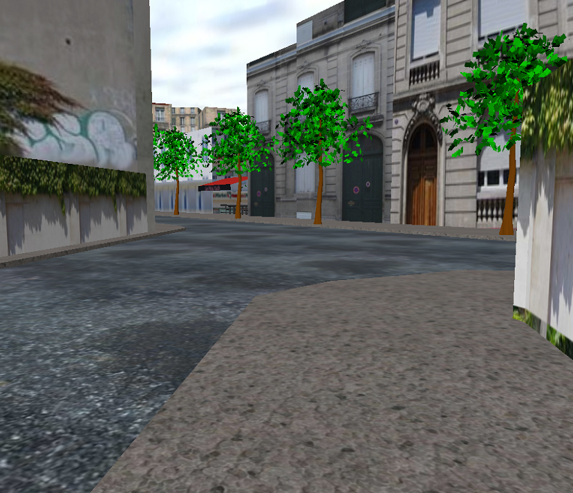 Street in the virtual environment.