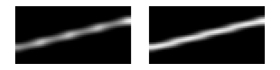 Contrast-enhanced blurred images for the 4 x 4 box filter (left) and the quasi-convolution filter (right).